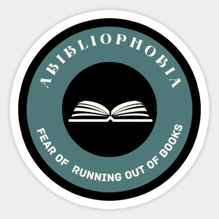 Vintage Abibliophobia Definition Bookworms Book Lovers Gift Sticker